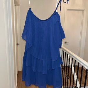 Blue Layered Chiffon Dress